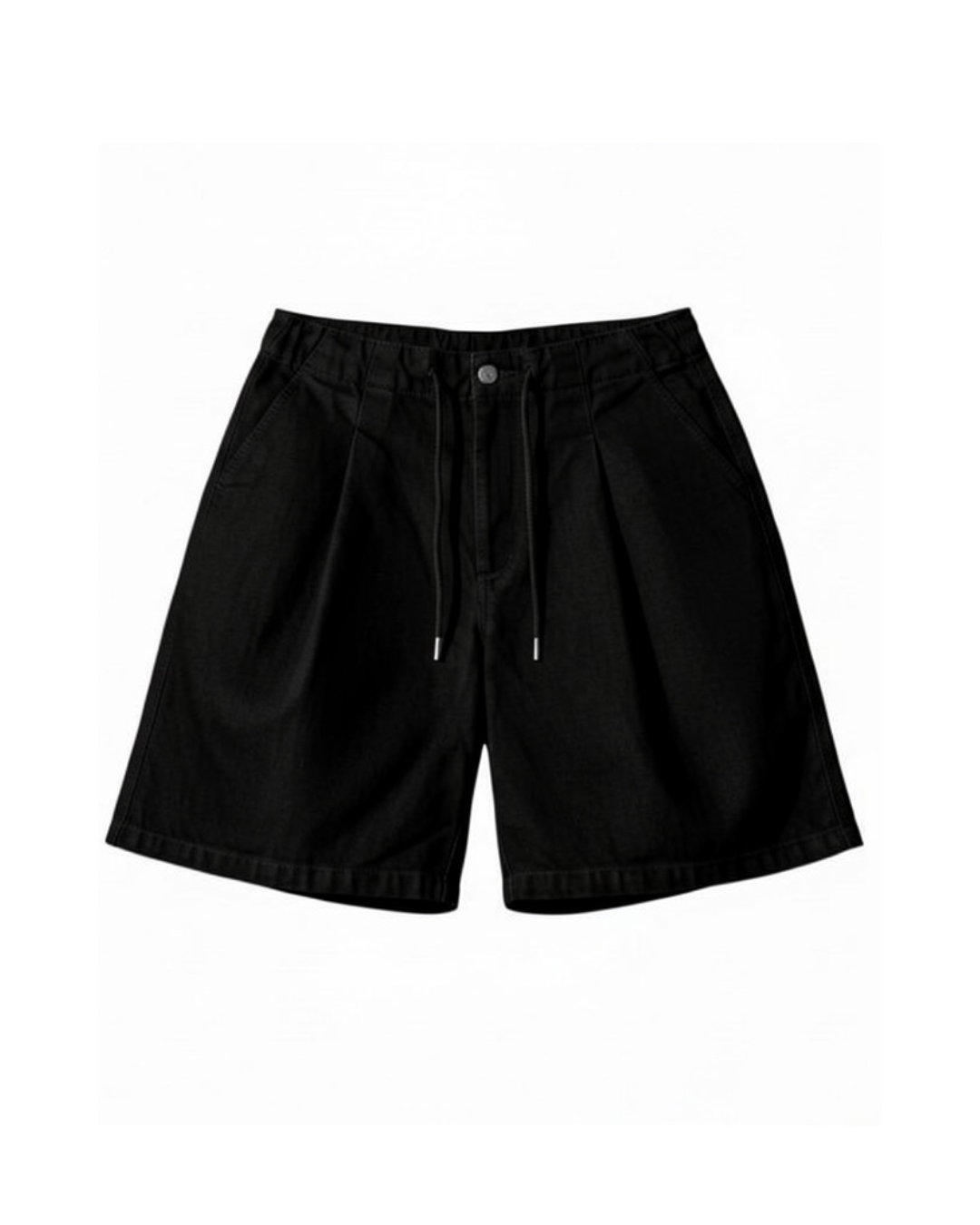 Pleated black shorts